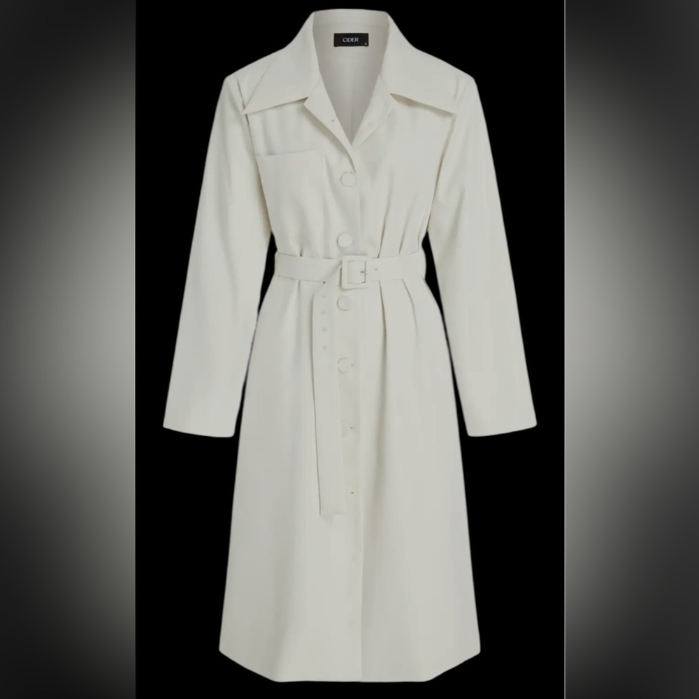 Chic Waterproof Trench Coat with belt, breast pocket and button enclosure- NWT